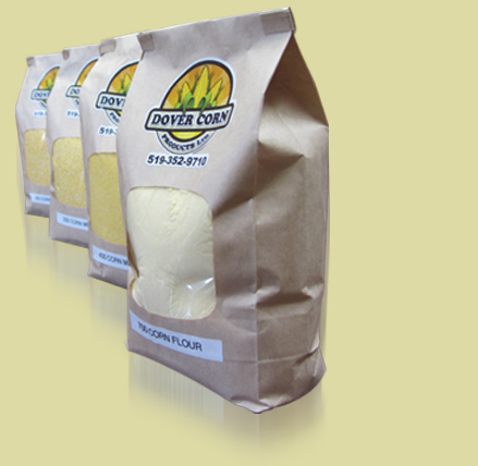 Corn meal and corn flour packages